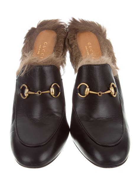 gucci princetown mule brown|gucci princetown fur sale.